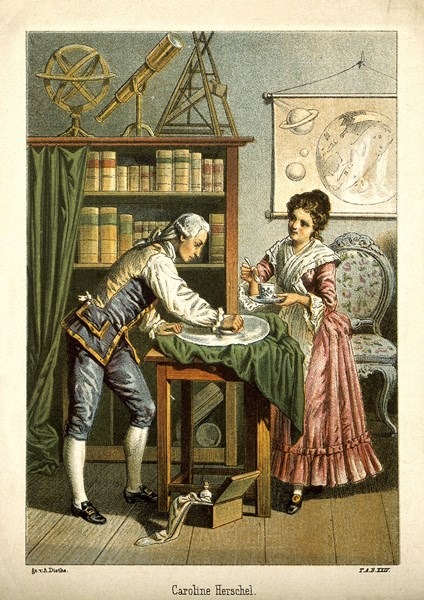 Sir William Herschel and Caroline Herschel.