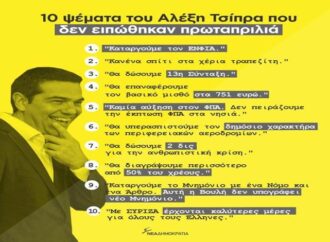 ΝΔ: Δέκα ψέματα του Αλέξη Τσίπρα