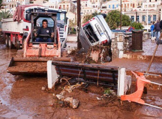 Εκτεταμένες ζημιές από ισχυρή βροχόπτωση στη Σύμη
