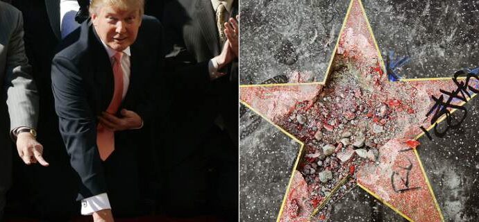 Αγνωστος κατέστρεψε με αξίνα το αστέρι του Τραμπ στη Λεωφόρο της Δόξας στο Χόλιγουντ [εικόνες]