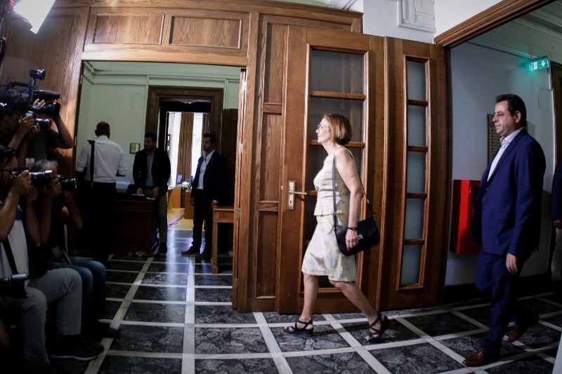 Η υπουργός Πολιτισμού Μυρσίνη Ζορμπά στο Υπουργικό- φωτογραφία eurokinissi