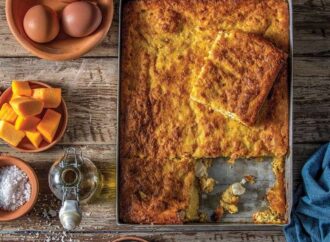 Μπατζίνα με κίτρινη κολοκύθα και φέτα