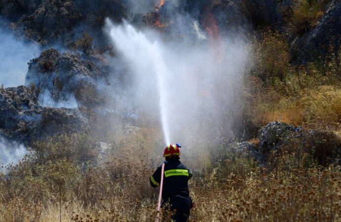 Ανεξέλεγκτη η φωτιά στη Θήβα – Κατευθύνεται προς τον Κορινθιακό κόλπο