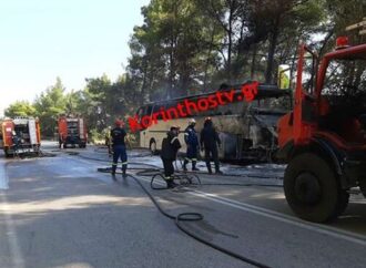 Συναγερμός στην πυροσβεστική: Φωτιά σε λεωφορείo στην Εθνική Οδό Πρέβεζας- Ηγουμενίτσας