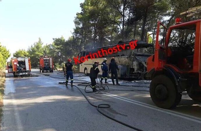 Συναγερμός στην πυροσβεστική: Φωτιά σε λεωφορείo στην Εθνική Οδό Πρέβεζας- Ηγουμενίτσας