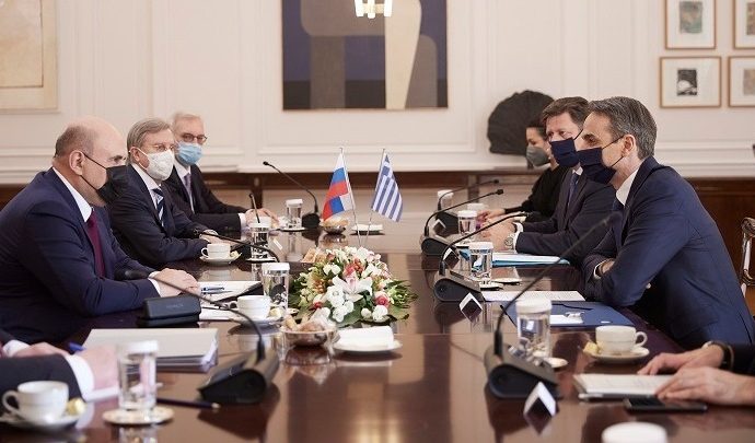 Συνάντηση Κυρ. Μητσοτάκη με τον Ρώσο πρωθυπουργό