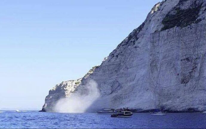 Ζάκυνθος: Αποκόλληση βράχων στο «Ναυάγιο»