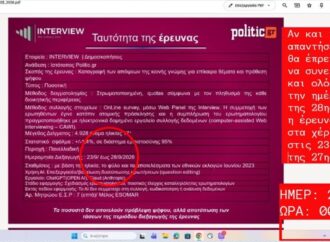 Σοβαρή καταγγελία στο ΕΣΡ για δημοσκόπηση που επιχειρεί εσκεμμένη παραπλάνηση των ψηφοφόρων